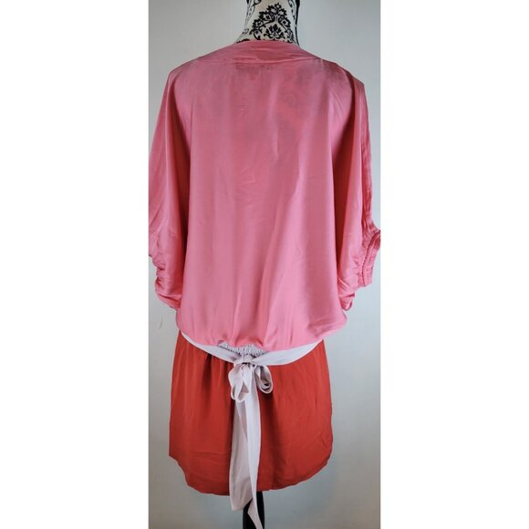 DIANE Von FURSTENBERG DVF Edna SILK Color Pink DOLMAN SLEEVE BELT DRESS Size 10 - Picture 12 of 16